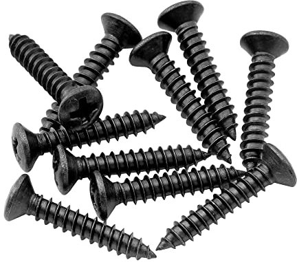 Musiclily Ultra 2,5x15mm Edelstahl Schrauben für E-Gitarre Tonabnehmer Rahmen und Saitenniederhalter, Schwarz (10er Set)
