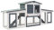 HOMIUSE Großer Kaninchenstall Grau und Weiß Holz Hasenstall Meerschweinchen Haus Hasen ZubehöR Meerschweinchen KäFig Hasenstall DraußEn Winterfest Kaninchenhaus HamsterkäFig Holz 204x45x85 cm