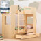 SMARTWOOD Kinderbett Mimi DL - Leiter Links Etagenbett 100x200 mit Lattenrost und Rausfallschutz - Kinderbett mit schubladen - Montessori Bett mit Rausfallschutz und Lattenrost - Naturalholz 100x200