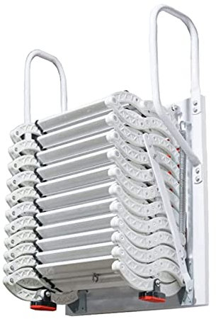 Dachbodenleiter An der Wand befestigte Dachbodenleiter-Aluminium-Dachbodentreppe, tragbar mit Fußstufen, herunterziehbare Dachbodenleiter für den Heimgebrauch, versteckte Leiter