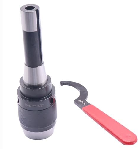 BestParts 1/8 - 5/8 Keyless Drill Chuck with R8 Integral Shank and 1pc Spanner Wrench APU16 for Lathe