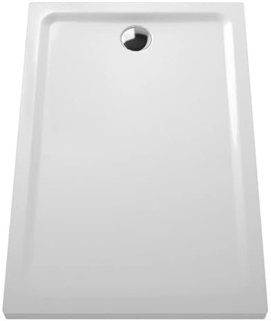 VITRA REC GRES 120X80 EXP B90 4099 Blanc Résine Rectangulaire 1 trou Evier Receveur de Douche Contemporain Autonome Non polie central