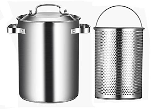 4L Spargeltopf, Spargeldampfgarer Pasta Pommes Frites Topf 304 Edelstahl Pasta Herd Herd Herd mit Siebkorb und Deckel für Home Kitchen Restaurant (Silber)