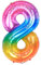 Ponmoo 40 Zoll Foil Luftballon Zahl 8 Neon Regenbogen (101cm), Helium oder Luft, Riesige Folienballons Nummer 0-100, Große Ballons für Hochzeitstag und Geburtstagsparty Ballon Dekoration
