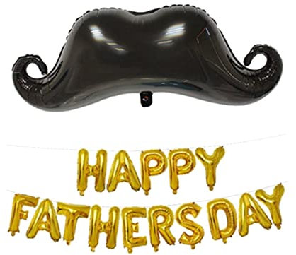 NOLITOY Ballons-set Für Vatertag-dekoration Alufolienballons Mit Buchstaben Und Bartformen Partydekoration Für Zuhause Und Außenbereich