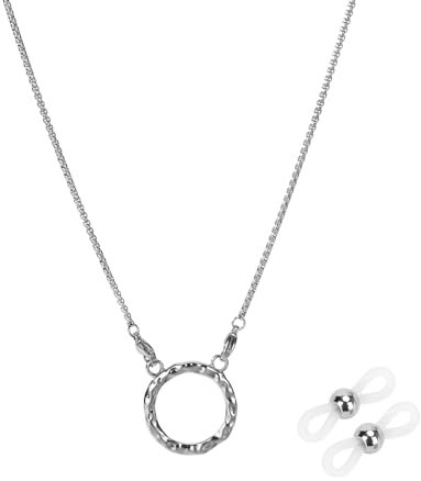 Glasses Holder Chain Loop Eyeglasses Necklace Ring for Women Reading Glasses Sunglasses Necklace for Men, Corn Chain, 33L