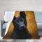 LAMAME Schwarze deutsche Schäferhund gedruckt Weiche Gesichtsdecke Plüsch Decke Vier Jahreszeiten Warme Decke Reisedecke