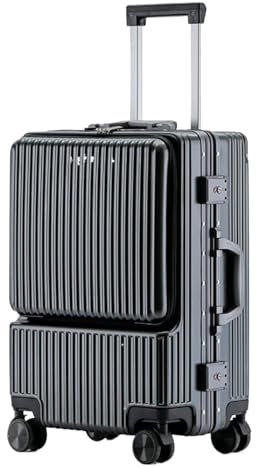 IRYZE Koffer Reisekoffer Vorne Öffnendes Aluminium-Kabinengepäck-Universalrad-Schlosskasten Für Geschäftsreisen Trolley Boardcase (Color : C, Size : 24 in)