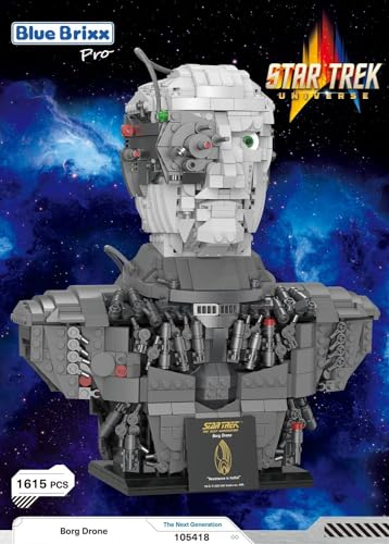 BlueBrixx Pro - Star Trek Borg Drohne Büste - Modellbausatz für Erwachsene und Kinder, 1615 Teile, Sammlerset, Artikelnummer 105418