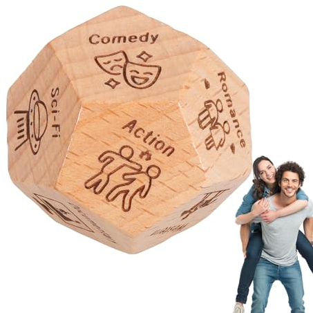 Ideen für Date-Night-Würfel – Entscheidungswürfel für Filmabende aus Holz/Harz | Lustiges Date-Nacht-Geschenk, Dating-Film-Würfel für Paare, Jahrestag, Valentinstag