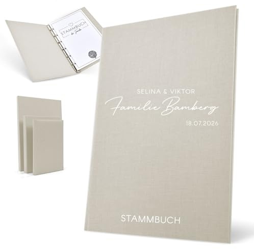 Hochzeitideal Stammbuch der Familie 'Helena' Nr. 305 inkl. Personalisierung (Elfenbein, A5 4-Fach Ringmechanik)
