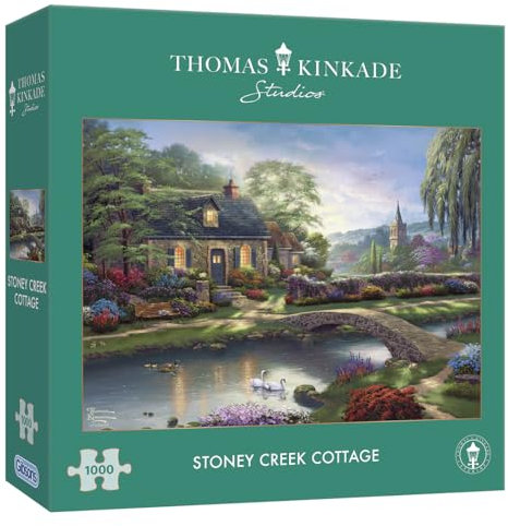 Gibsons Jigsaw Puzzle Stoney Creek Cottage 1000 Piece by Thomas Kinkade Scenic Jigsaw for Adults, Teens & Puzzle Lovers Fun & Relaxing Brain-Teaser Activity Multi