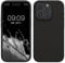 kwmobile Handyhülle für iPhone 15 Pro Hülle, für iPhone 15 Pro Case - Hülle Silikon - kabelloses Laden - Schwarz matt