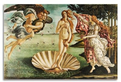JSWLQ Sandro Botticelli (Geburt der Venus), Künstler-Poster, Wandkunst, Schlafzimmer, Heimdekoration, hängendes Bild, Leinwandbild, Gemälde, 20 x 30 cm