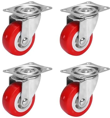 Youery Möbelrollen Schwerlast, 38mm Lenkrollen mit Bremsen, Schwerlastrollen Set Leise Schwenkrollen Polyurethan Transportrollen Räder für Möbel ohne Spuren Rollen für Palettenmöbel(4 Stk bis 200kg)