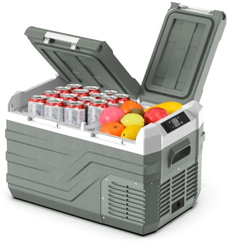 Alpicool Car Refrigerator Portable Freezer 23L, 12V Fridge Freezer Dual Zone Electric Cooler Boxfor Car 12V/24V 100-240V(-20℃-20℃) Portable Fridge for Camping Car Trip