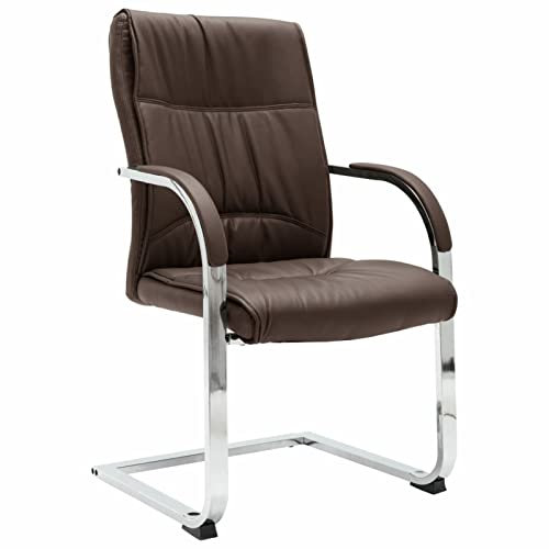 ARKEM Chaise de Bureau Cantilever Marron Similicuir,Chaise Gaming,Chaise Bureau,Fauteuil De Bureau62