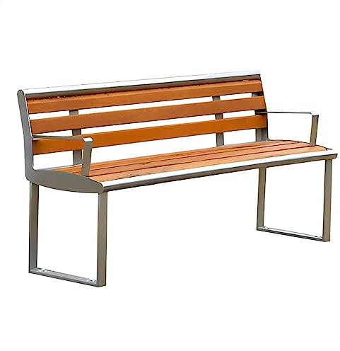 Bank, Terrassenbank für den Außenbereich, Gartenparkbank für den Außenbereich mit Rückenlehne und Armlehnen, Parkbank für den Außenbereich mit stabilem Stahlrahmen für Terrasse, Veranda, Balkon, Gart