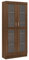 SDWEHO7 Vitrinenschrank mit Türen, Vitrine mit Stauraum, Modern Aufbewahrungsschrank Bücherschrank Standvitrine für Wohnzimmer Büro, Braun Eiche 82,5x30,5x185,5 cm Holzwerkstoff