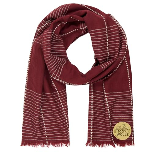 LINDENMANN Herren Textil-Schal rot – 100% Wolle, gewebt
