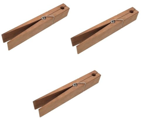 Cabilock 3 Pièces Porte-Serviettes De Salle De Bain Pinces à Linge Géantes Épingles à Linge Robustes Porte-Serviettes en Pince à Linge Pince à Linge Antidérapante Coffee en Bois