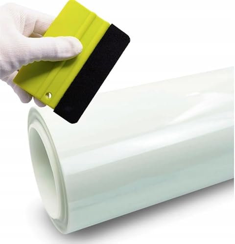 Solar Systems Universal Lackschutzfolie Transparent mit Rakel - Auto Schutzfolie mit hydrophobe Beschichtung und Selbstheilungsfunktion - PPF-Aufkleberfolie - Vergilbungsschutz - Glänzende 152x100cm