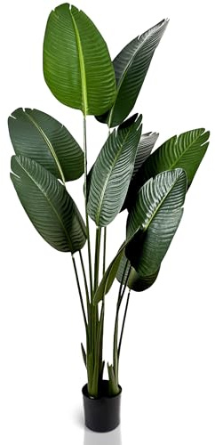 IvoQ Strelitzia Pianta Artificiale 160 cm - Realistica & Senza Manutenzione