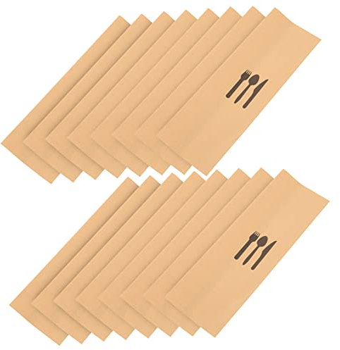 CRILSTYLEO 100 Stück Besteckhalter Aus Kraftpapier Besteckhüllen Für Partys Einweg-geschirrtaschen Für Hochzeiten