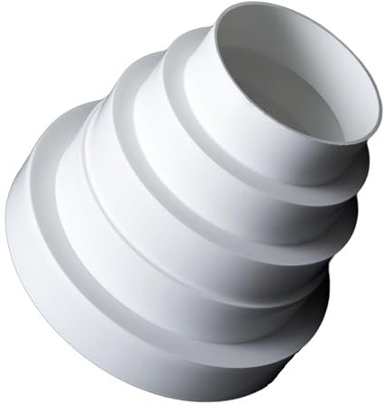 CONTROL GARDEN Reductor Extractor Universal para Sistemas Ventilación - Acople Conector para Conductos Ventilación Aire - Diámetro Ø 80 100 110 125 150 mm - Reductor Tubo Blanco