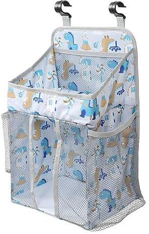 TOYANDONA 1stk Windel Aufbewahrungstasche -betttasche Aufbewahrungstasche Für Kinderbetten Windeltasche Für Kinderbett Babybett Organizer Hängender Babywindel-Organizer Grey Polyester