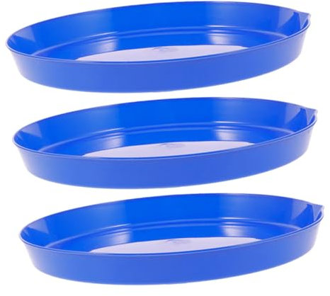 Generic 3pcs Outdoor for Suction Cup Warming Tray Snow Sleds for Heated Water Bowl for Cats Round Serving Tray Shallow Tub Trays Blue Plastic