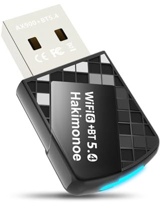 Hakimonoe 2-in-1 USB AX900Mbps Wi-Fi 6 Bluetooth 5.4 Adapter for PC, Upgraded WIFI 6 Dual Band 2.4GHz 5GHz Wireless Network Dongle for Windows 11 10 Laptop Desktop, Plug n Play w/Built-in Driver