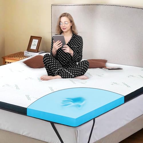 MKS Gel Topper 120x200 H3 Matratzentopper 7cm Memory Foam Bambusbezug | für Seiten-, Rücken- & Bauchschläfer, ideal fürs Gästezimmer & Wohnmobil, rutschfeste Unterseite, luftig-frisch