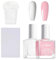 French Manicure Set, Pink and White Nail Polish Set, 2 Bottles of 10 ml, with French Tip Closure, Exam Free Type