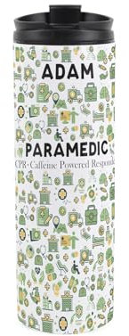 Personalised Paramedic Travel Mug - Novelty First Responder Ambulance Paramedic Gifts - Reusable Stainless Steel Vacuum-Sealed Double-Walled 500ml Flask with Lid