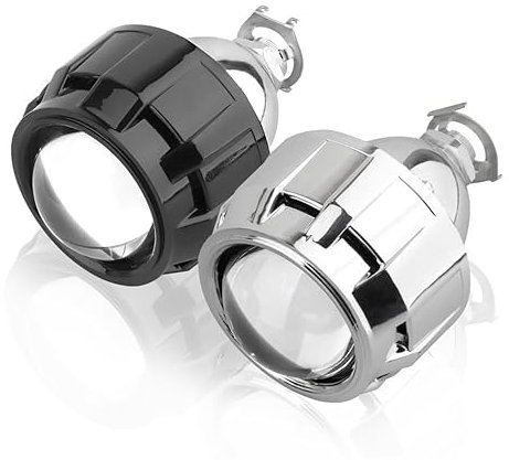 Ojos de ángel,Bombillas Angel Eyes 2 lentes de faros delanteros de proyector Mini Bi Xenon HID de 2,5 pulgadas compatibles con H4 H7 H11 9005 H8 Uso apto para faros delanteros de coche(2pcs LHD Black)