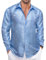 Ailisus Sky Blue Men's Silk Shirts Paisley Long Sleeve Button Down Dress Shirt Western Casual Tops Woven Party Wedding