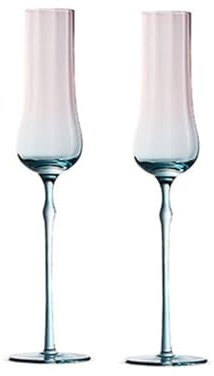 ZKALQECNF Champagnerkelch Hohe Champagnergläser aus Kristall, 2 Stück Champagnergläser mit einem Fassungsvermögen von 140 ml for Geburtstage, Verlobungen, Hochzeiten Sektgläser