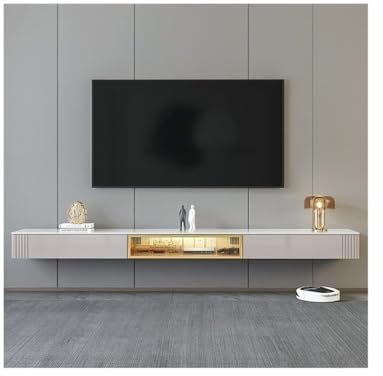 YQINQIN83B TV Stand TV Cabinet Simple Modern Living Room Rock Board Solid Wood Wall Hanging TV Cabinet TV Cabinet(Medium)