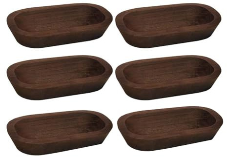 Hklshyd 6 Pcs Wooden Dough Bowls for Candle Making Wood Dough Bowls Bulk for Decor Hand Carved Wood Decorations for Food Bread