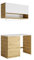 Vente-unique-Meubles de buanderie pour Machine à Laver avec Plan de Travail - L122 cm - Blanc et Naturel Clair - NATAJI