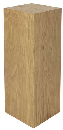 DECOKTIVO Displaypodest aus Eichenfurnier – Präsentationssäule, Sockel für Skulpturen & Kunst, Dekosäule, handgefertigt, Massivholz-Optik – 80x30x30 cm