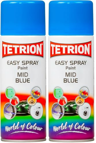 Tetrion Mid Blue Easy Spray Paint 400ml (Pack of 2)