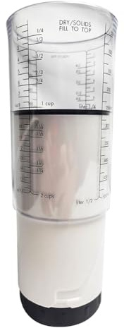 Agwuoetr Adjustable Measuring Cup 1/8 to 2 Cup Plunger Measuring Cup Baking Measuring Cup Without Waste