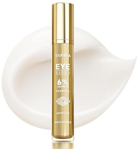 6% Caffeine Eye Cream for Dark Circles & Puffiness, 1% Retinol Eye Serum for Under Eyes Bags, Anti-Aging Eyes Cream for Men and Women