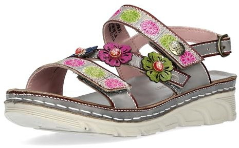LAURA VITA Sandales Mode Femme Dorry 18, Pointure:40 EU, La Couleur:Gris