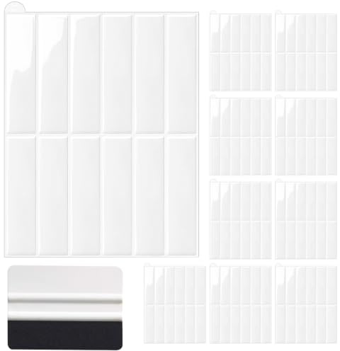10 fogli di piastrelle autoadesive da parete, colore bianco, 3D, piastrelle da cucina, facili da pulire, per cucina, bagno, soggiorno, 28,96 x 22,86 cm