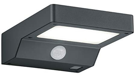 Reality Leuchten LED Solar Außenwandleuchte Fomosa R22281142, Kunststoff anthrazit, Bewegungsmelder, inkl. 4.5 Watt LED