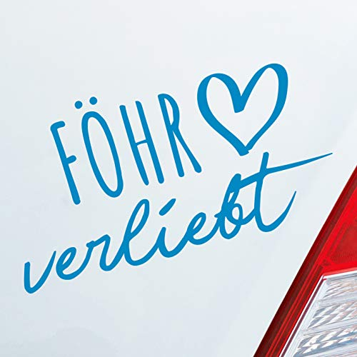 Hellweg Druckerei Föhr verliebt Herz Insel Nordsee Liebe Car Auto Aufkleber Sticker Heckscheibenaufkleber
