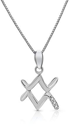 AMITSCHI® Sternzeichen-Kette aus 925 Sterling Silber - [verstellbare Sternzeichenkette für Damen] Perfekte Geschenkidee - Einzigartiges Sternzeichen Design - Wassermann 21. Januar - 19. Februar